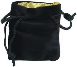 Dice Bag - Velvet Black/Gold (3.75'' X 4)