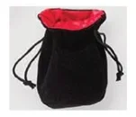 Dice Bag - Velvet Black/Red (3'' X 4.5")