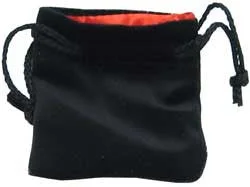 Dice Bag - Velvet Black/Red (3'' X 5'')