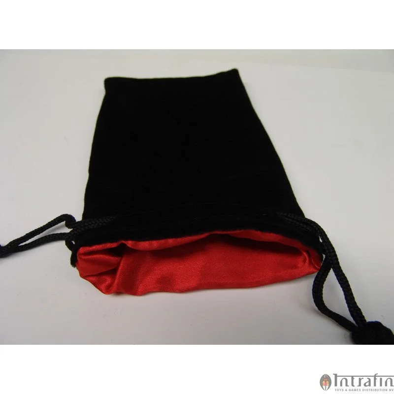 Dice Bag - Velvet Black/Red (5'' X 8'')