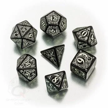 Dice Set - Steampunk - Black & Glow In The Dark (7)