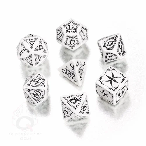 Dice Set - Tribal - White/Black (7)