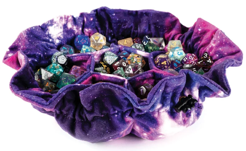 FanRoll MET Velvet Compartment Dice Bag with Pockets - Nebula