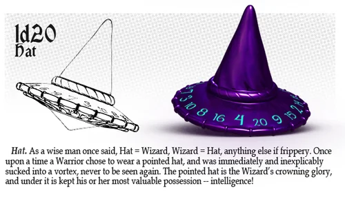 PolyHero Dice: 1d20 Wizard's Hat - Dragonfire