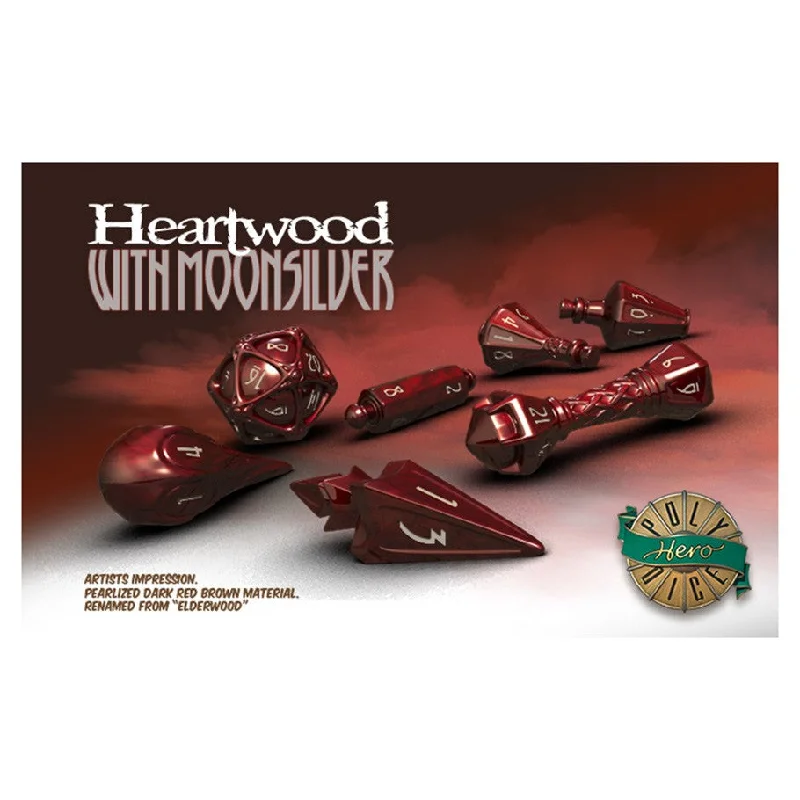 PolyHero Dice: Wizard Heartwood/Silver