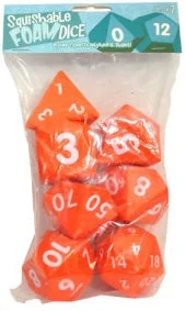 Squishy Dice - 7-Dice Set - Orange (2")