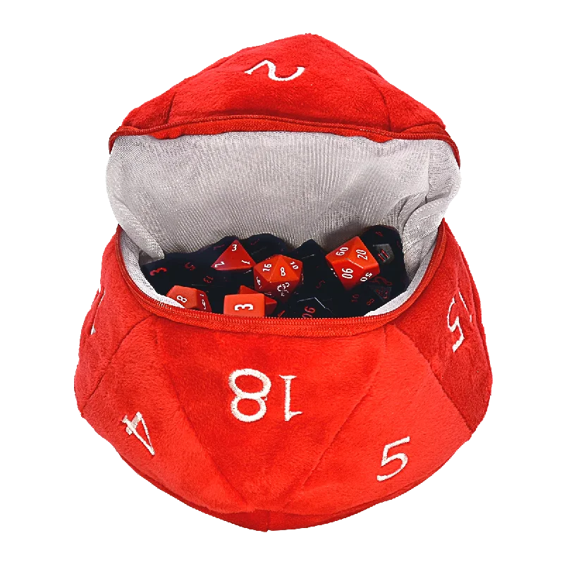 Ultra PRO D&D d20 Plush Dice Bag - Red/White