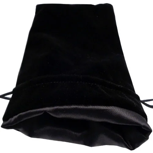 FanRoll MET 6"x8" Velvet Dice Bag - Black/Black Satin