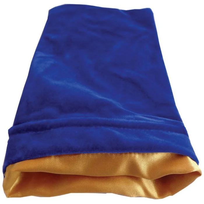 FanRoll MET 6"x8" Velvet Dice Bag - Blue/Gold Satin