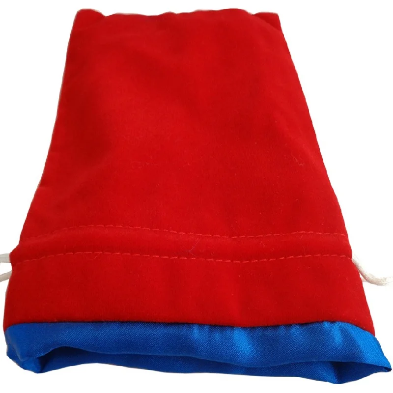 FanRoll MET 6"x8" Velvet Dice Bag - Red/Blue Satin