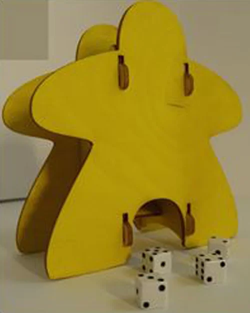 Knockdown Dice Tower - Meeple (Yellow)