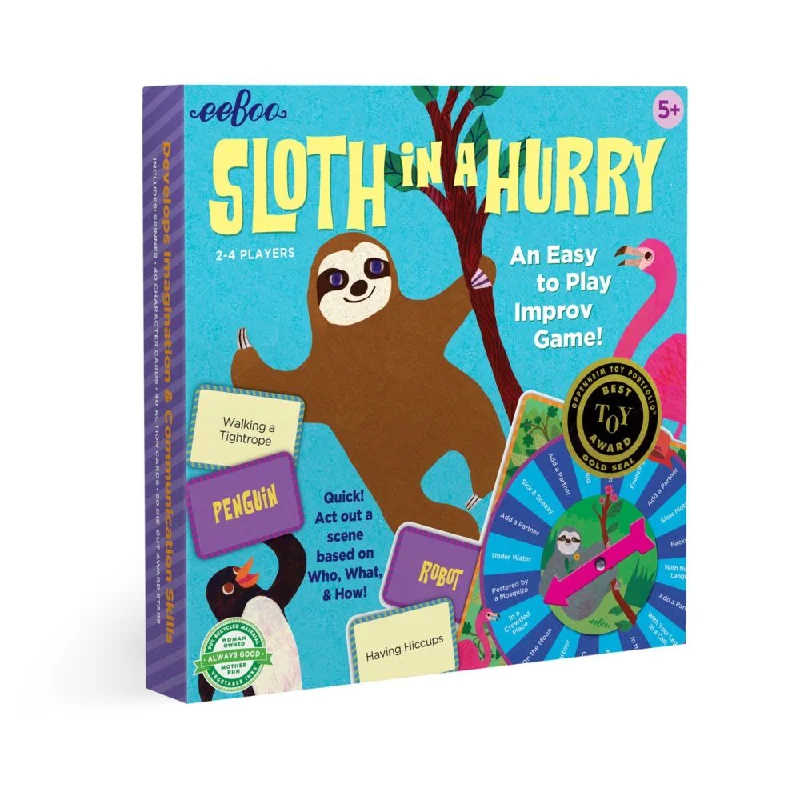 eeBoo Sloth in a Hurry Quick Action Improv Board Game