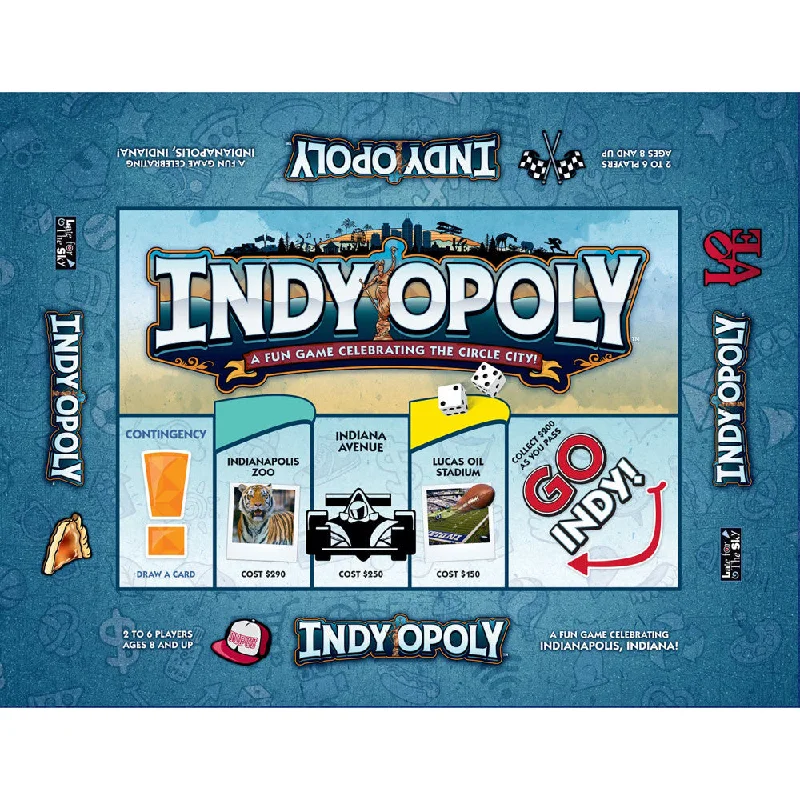 Indy-Opoly Indianapolis Themed Board Game by Late For The Sky