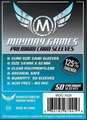 Mayday Games Euro Card Sleeve Premium 59 x 92mm (50)