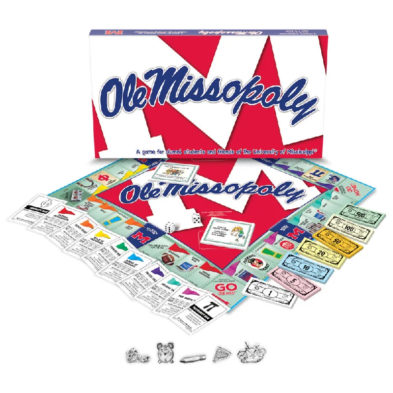 University of Mississippi OLE MISSOPOLY Board Game