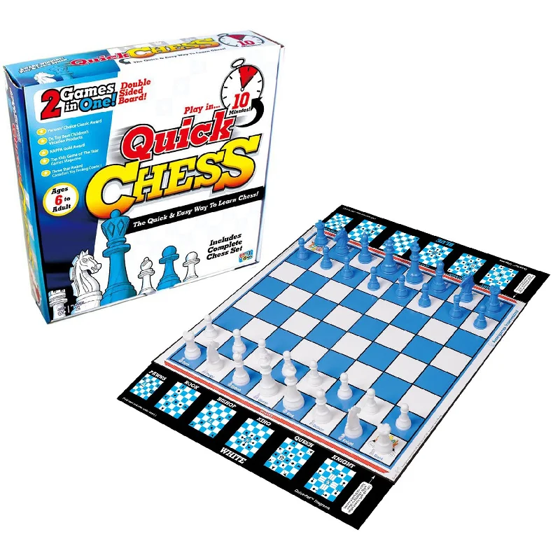 ROO GAMES Quick Chess Educational Board Game - Learn Chess Easily - For Ages 6+